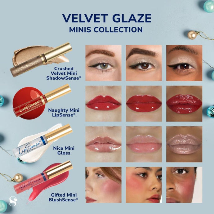 VELVET GLAZE MINI COSMETICS COLLECTION (2024) - LipSense/ShadowSense/BlushSense